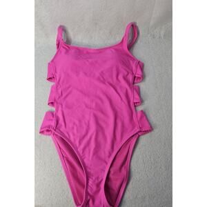 MOSSIMO Hot Pink Cut Out One Piece Sz S Fuschia